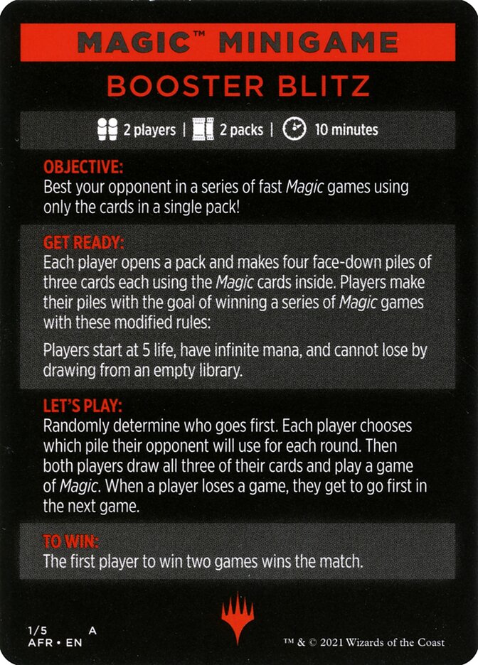 Booster Blitz (Magic Minigame) [Dungeons & Dragons: Adventures in the Forgotten Realms Minigame] Magic: The Gathering