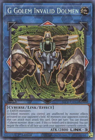 G Golem Invalid Dolmen [BLCR-EN044] Secret Rare Yu-Gi-Oh!