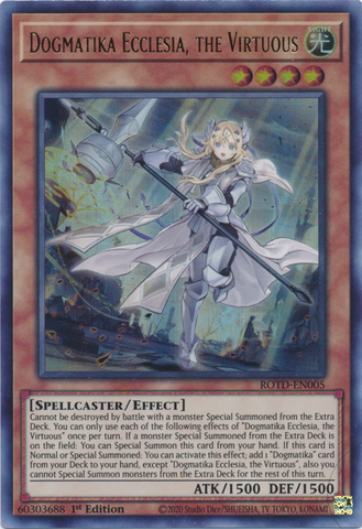 Dogmatika Ecclesia, the Virtuous [ROTD-EN005] Ultra Rare Yu-Gi-Oh!