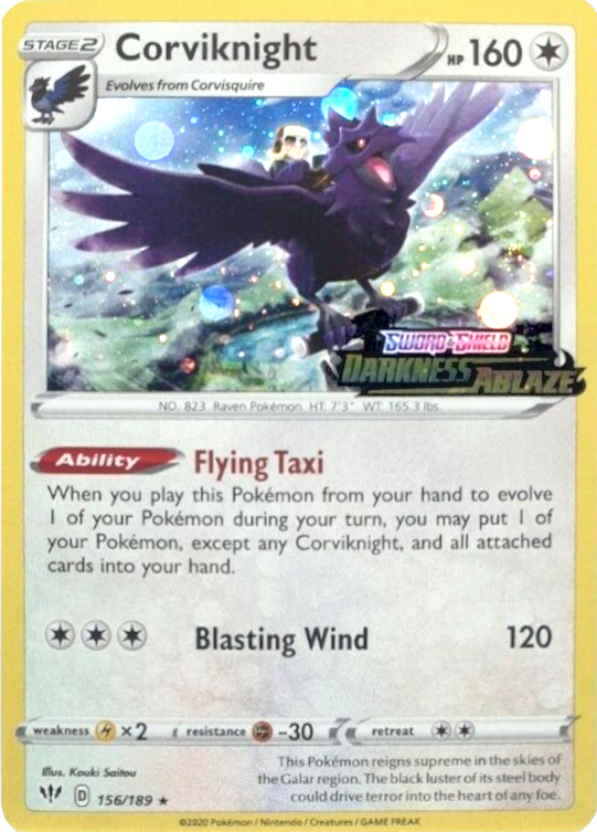 Corviknight (156/189) (Cosmos Holo) [Sword & Shield: Darkness Ablaze] Pokémon