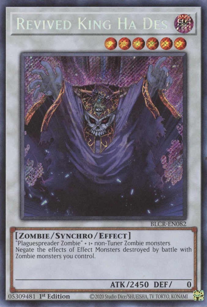 Revived King Ha Des [BLCR-EN082] Secret Rare Yu-Gi-Oh!