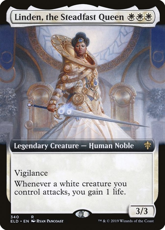 Linden, the Steadfast Queen (Extended Art) [Throne of Eldraine] Magic: The Gathering