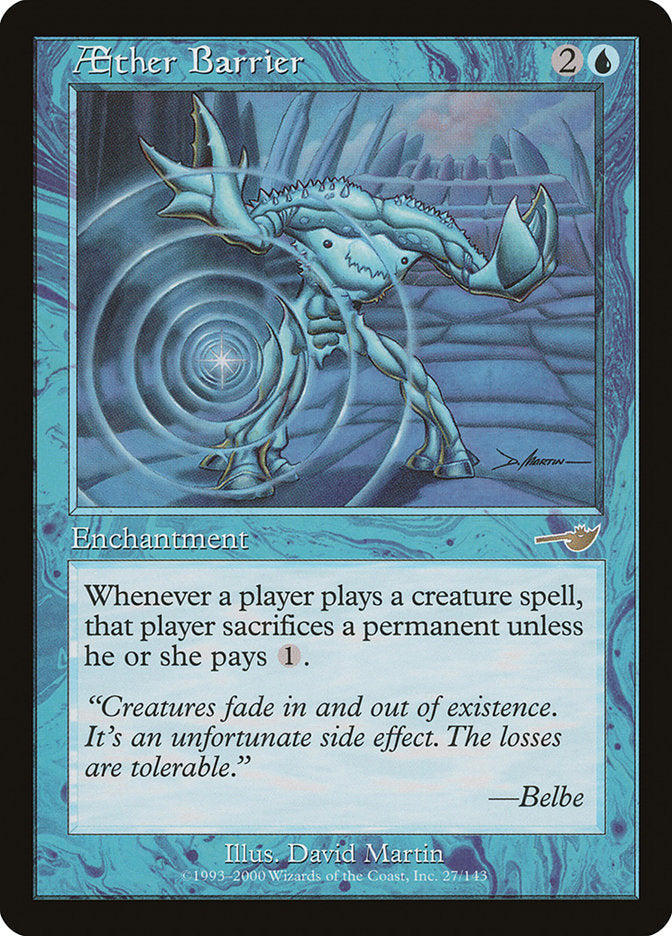Aether Barrier [Nemesis] Magic: The Gathering