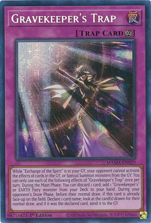 Gravekeeper's Trap [MAMA-EN029] Secret Pharaoh's Rare Yu-Gi-Oh!