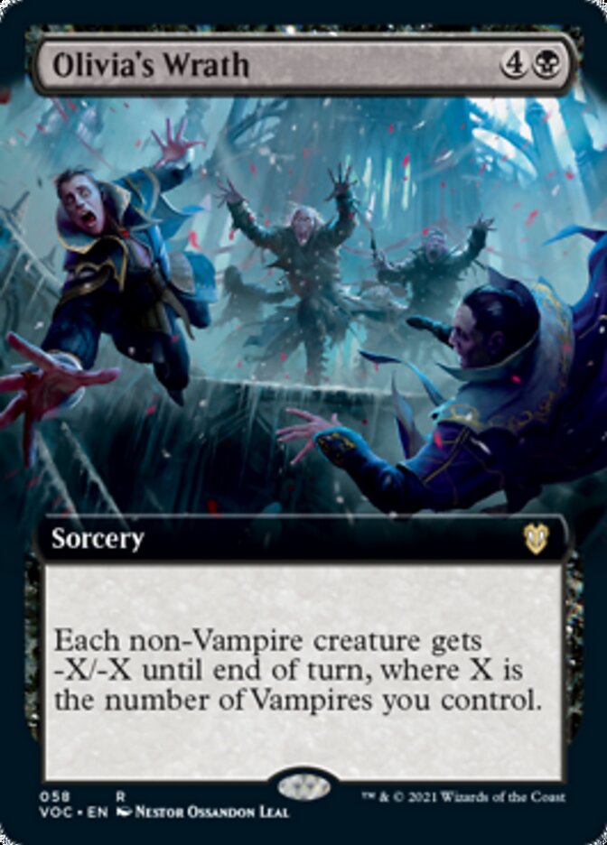 Olivia's Wrath (Extended Art) [Innistrad: Crimson Vow Commander] Magic: The Gathering