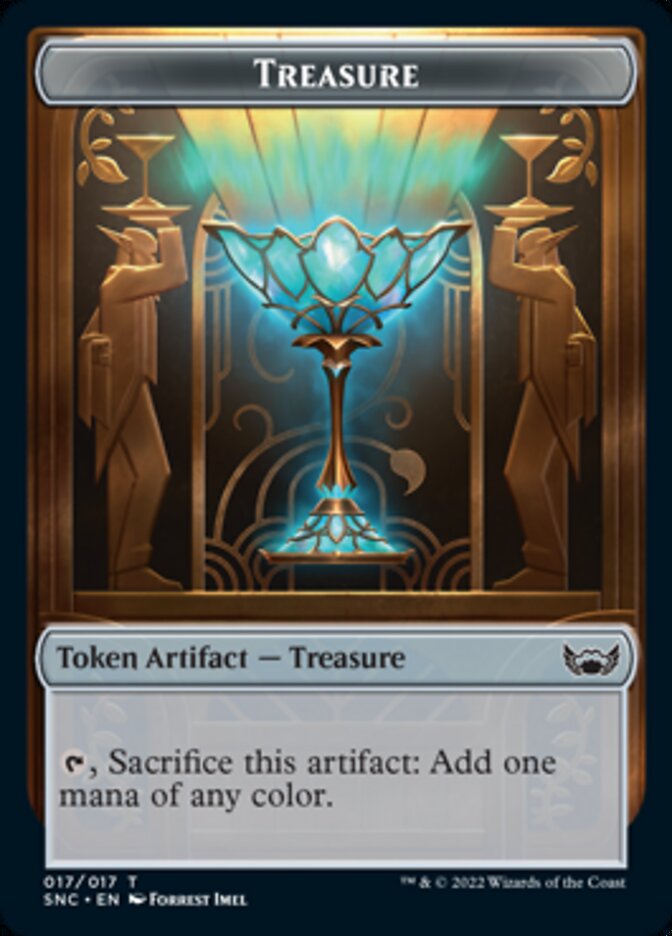 Treasure (017) // Wizard Double-Sided Token [Streets of New Capenna Tokens] Magic: The Gathering