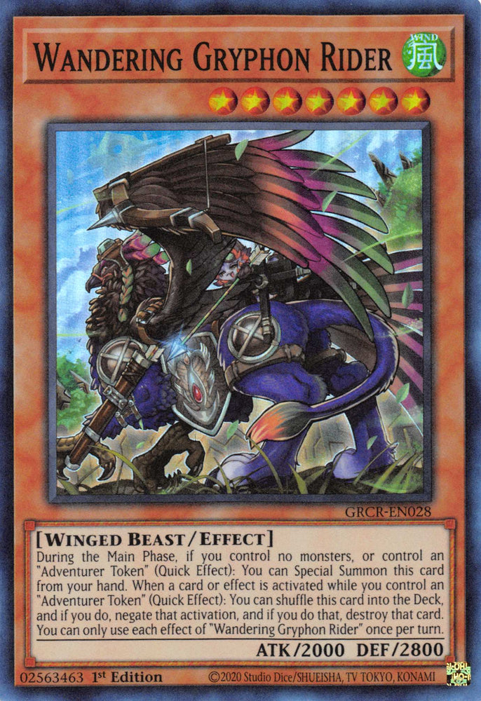 Wandering Gryphon Rider [GRCR-EN028] Super Rare Yu-Gi-Oh!