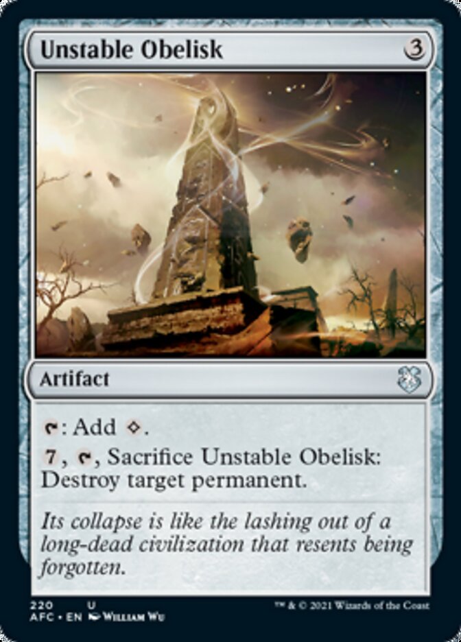 Unstable Obelisk [Dungeons & Dragons: Adventures in the Forgotten Realms Commander] Magic: The Gathering