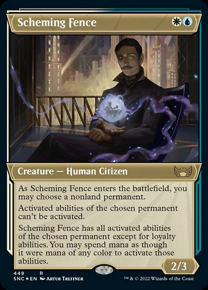 Scheming Fence (Showcase Art Deco Foil Etched) [Streets of New Capenna] Magic: The Gathering