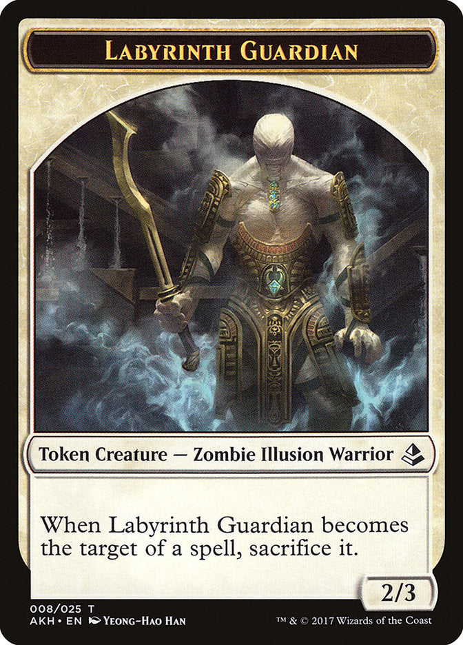 Warrior // Labyrinth Guardian Double-Sided Token [Amonkhet Tokens] Magic: The Gathering