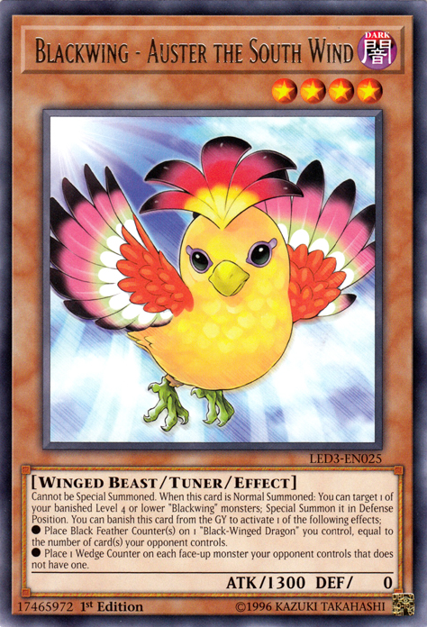 Blackwing - Auster the South Wind [LED3-EN025] Rare Yu-Gi-Oh!