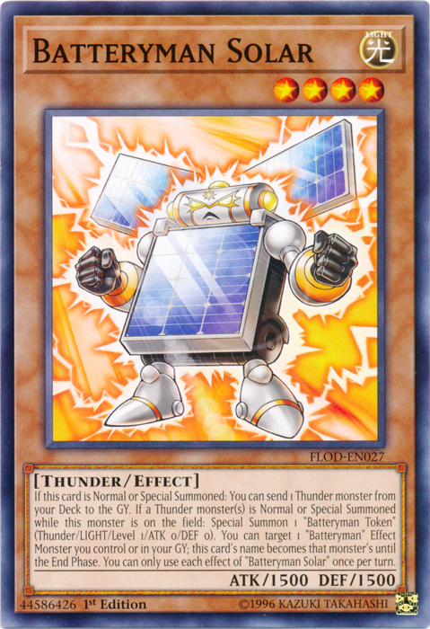 Batteryman Solar [FLOD-EN027] Common Yu-Gi-Oh!