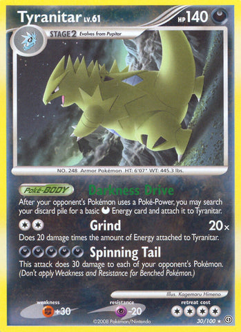 Tyranitar (30/100) (Theme Deck Exclusive) [Diamond & Pearl: Stormfront] Pokémon