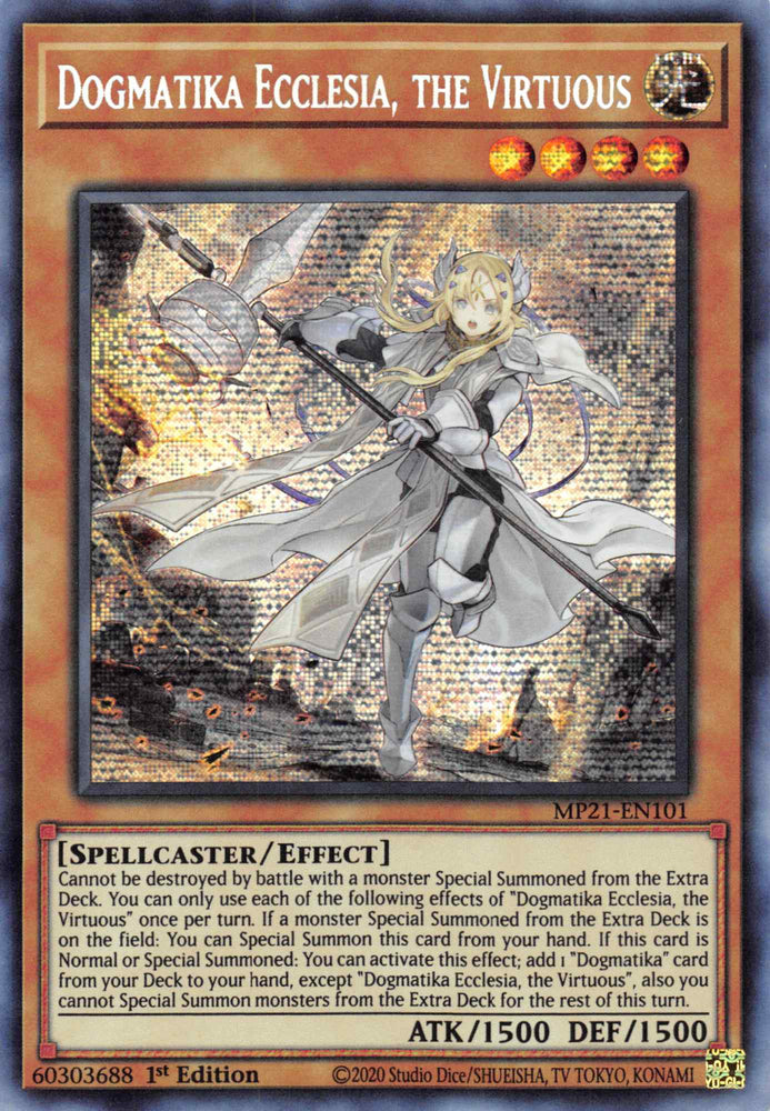 Dogmatika Ecclesia, the Virtuous [MP21-EN101] Prismatic Secret Rare Yu-Gi-Oh!