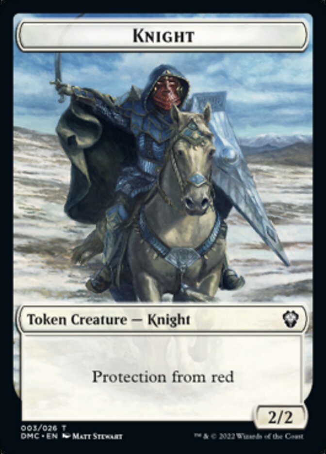 Phyrexian // Knight Double-Sided Token [Dominaria United Tokens] Magic: The Gathering
