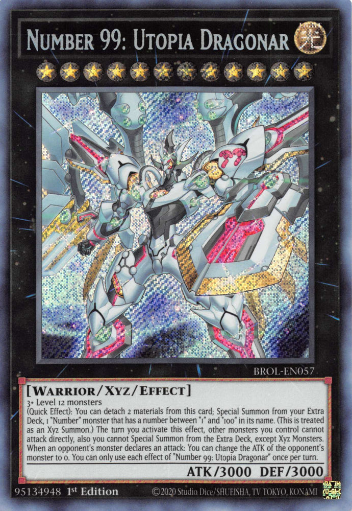 Number 99: Utopia Dragonar [BROL-EN057] Secret Rare Yu-Gi-Oh!