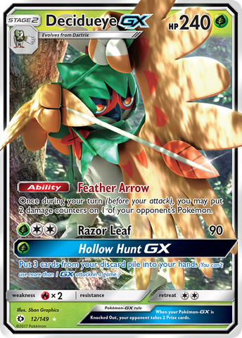 Decidueye GX (12/149) [Sun & Moon: Base Set] Pokémon