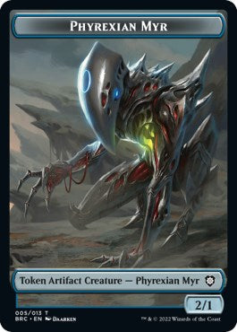 Scrap // Phyrexian Myr Double-Sided Token [The Brothers' War Commander Tokens] Magic: The Gathering