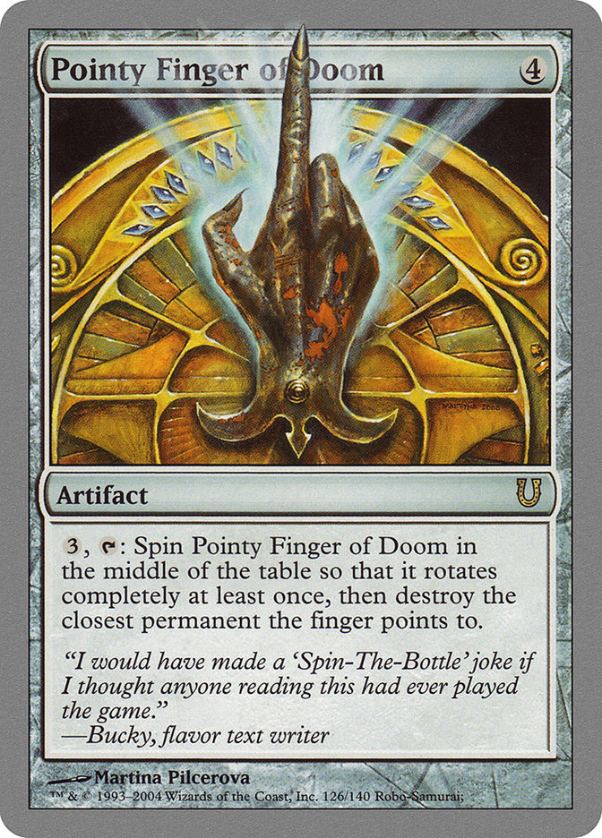 Pointy Finger of Doom [Unhinged] Magic: The Gathering