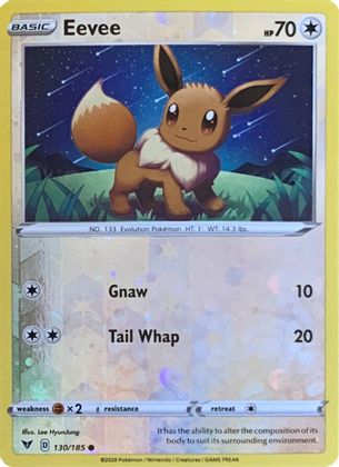 Eevee (130/185) (Reverse Cosmos Holo) [Sword & Shield: Vivid Voltage] Pokémon
