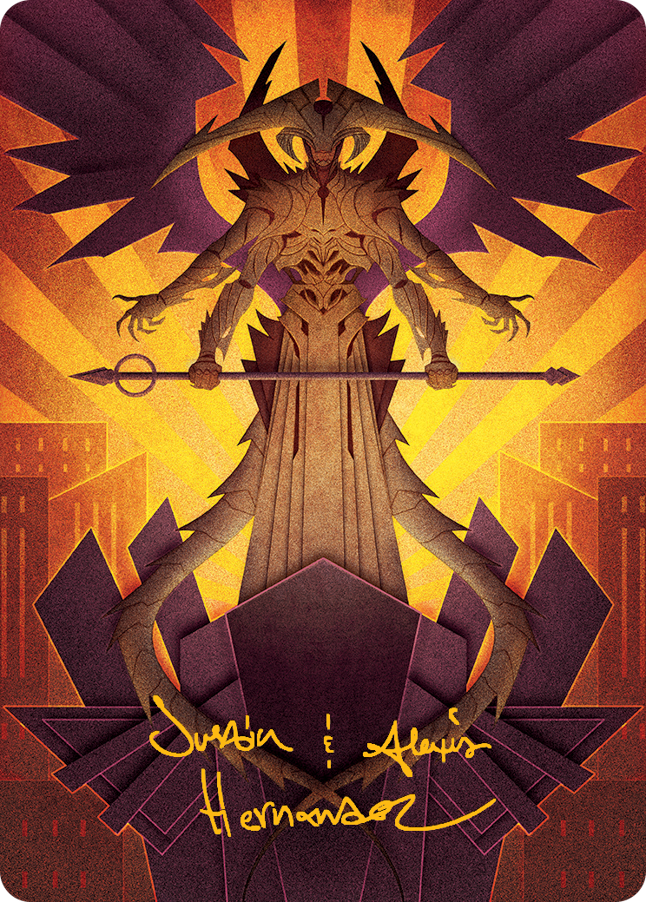 Atraxa, Praetors' Voice Art Card (Gold-Stamped Signature) [March of the Machine Art Series] Magic: The Gathering
