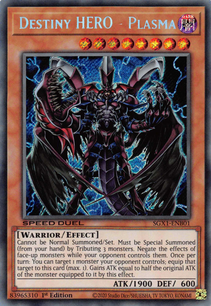 Destiny HERO - Plasma [SGX1-ENB01] Secret Rare Yu-Gi-Oh!