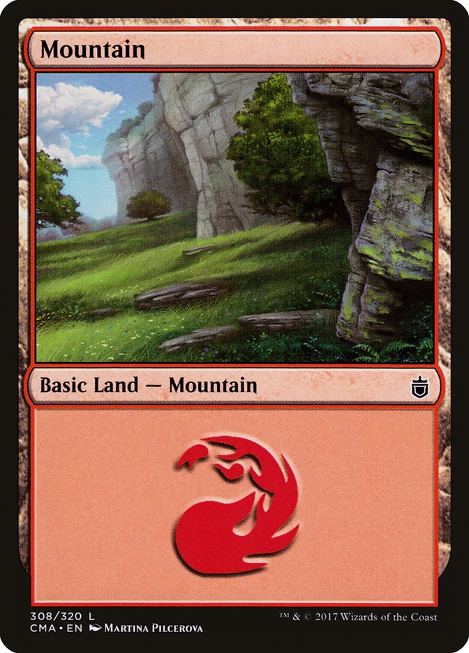 Mountain (308) [Commander Anthology] Magic: The Gathering