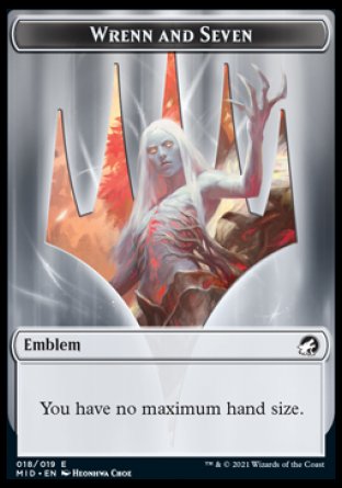Clue // Wrenn and Seven Emblem Double-Sided Token [Innistrad: Midnight Hunt Tokens] Magic: The Gathering