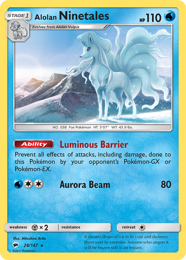 Alolan Ninetales (28/147) [Sun & Moon: Burning Shadows] Pokémon