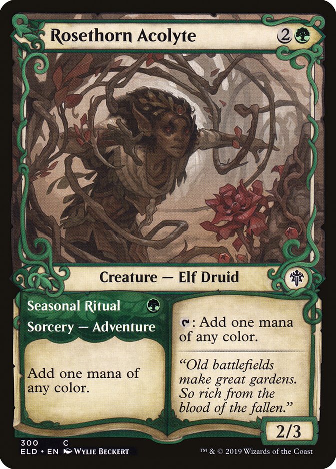 Rosethorn Acolyte // Seasonal Ritual (Showcase) [Throne of Eldraine] Magic: The Gathering