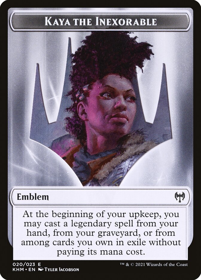 Treasure // Kaya, the Inexorable Emblem Double-Sided Token [Kaldheim Tokens] Magic: The Gathering