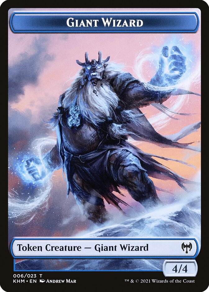 Human Warrior // Giant Wizard Double-Sided Token [Kaldheim Tokens] Magic: The Gathering
