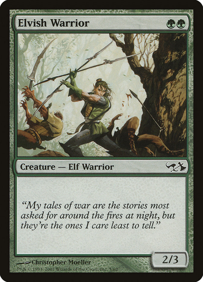 Elvish Warrior [Duel Decks: Elves vs. Goblins] Magic: The Gathering