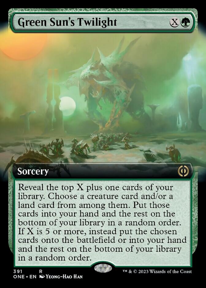 Green Sun's Twilight (Extended Art) [Phyrexia: All Will Be One] Magic: The Gathering