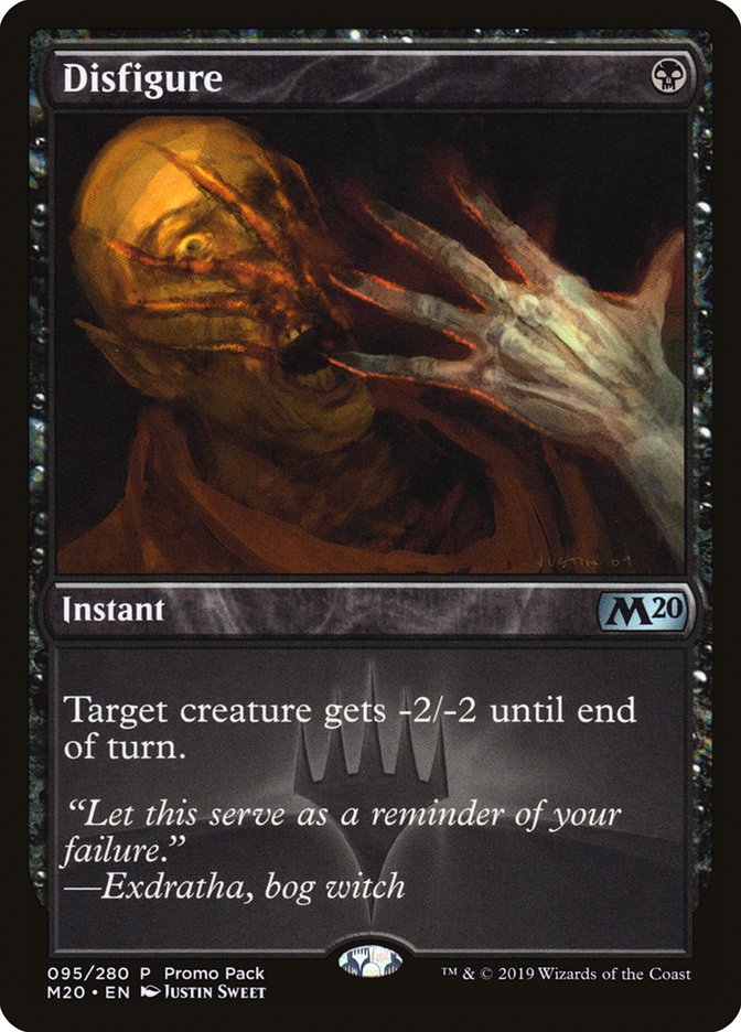 Disfigure (Promo Pack) [Core Set 2020 Promos] Magic: The Gathering