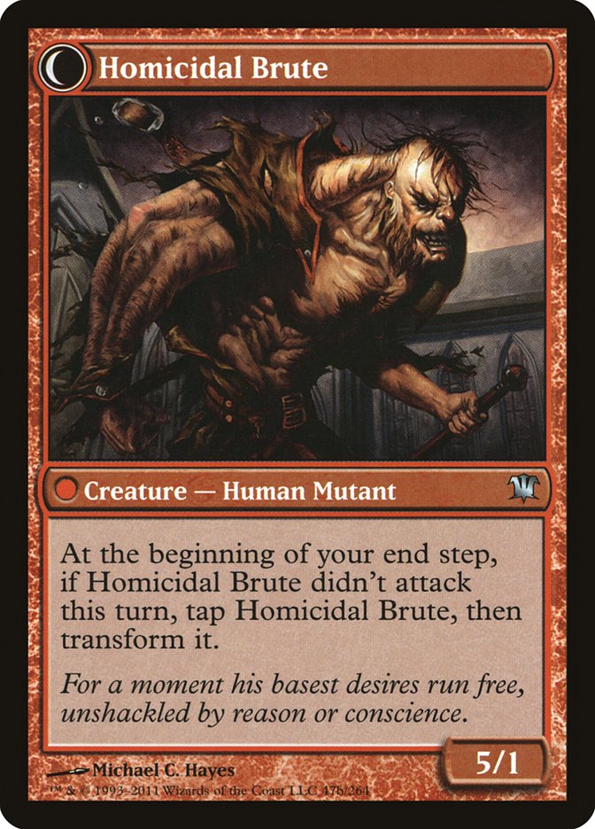 Civilized Scholar // Homicidal Brute [Innistrad] Magic: The Gathering