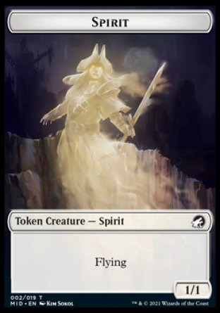 Spirit // Elemental Double-Sided Token [Innistrad: Midnight Hunt Tokens] Magic: The Gathering