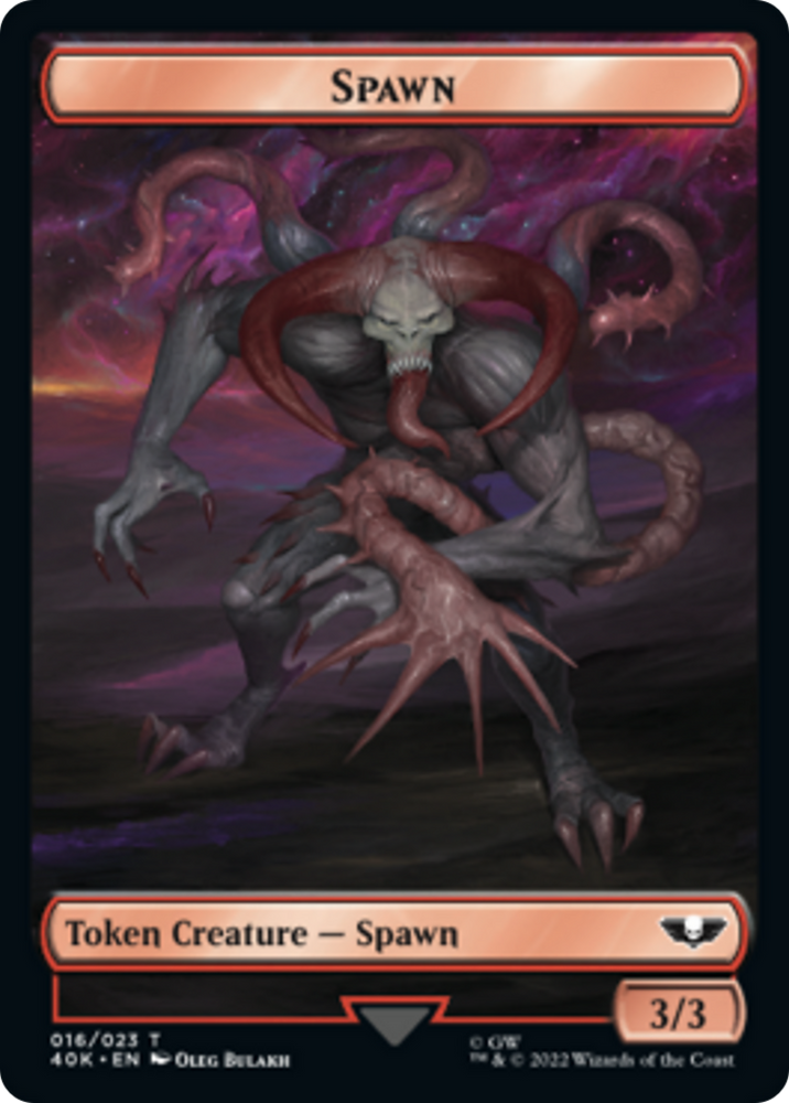Spawn // Blue Horror Double-Sided Token [Warhammer 40,000 Tokens] Magic: The Gathering