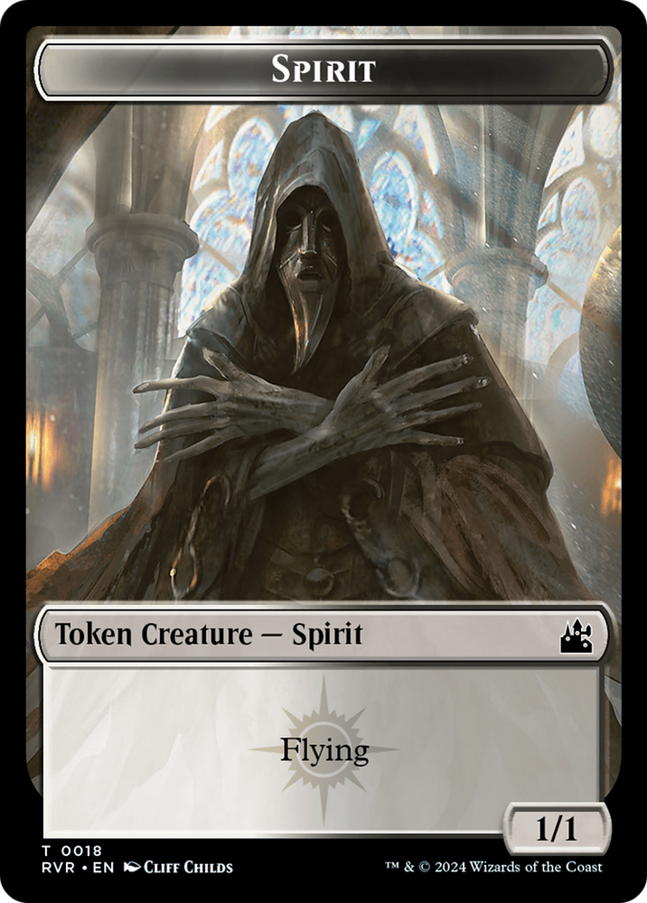 Spirit (0018) // Soldier Double-Sided Token [Ravnica Remastered Tokens] Magic: The Gathering