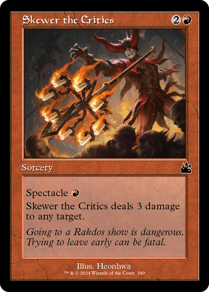 Skewer the Critics (Retro Frame) [Ravnica Remastered] Magic: The Gathering