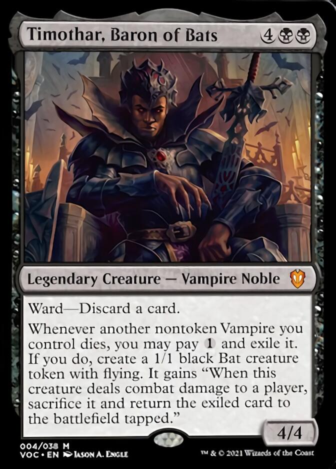Timothar, Baron of Bats [Innistrad: Crimson Vow Commander] Magic: The Gathering