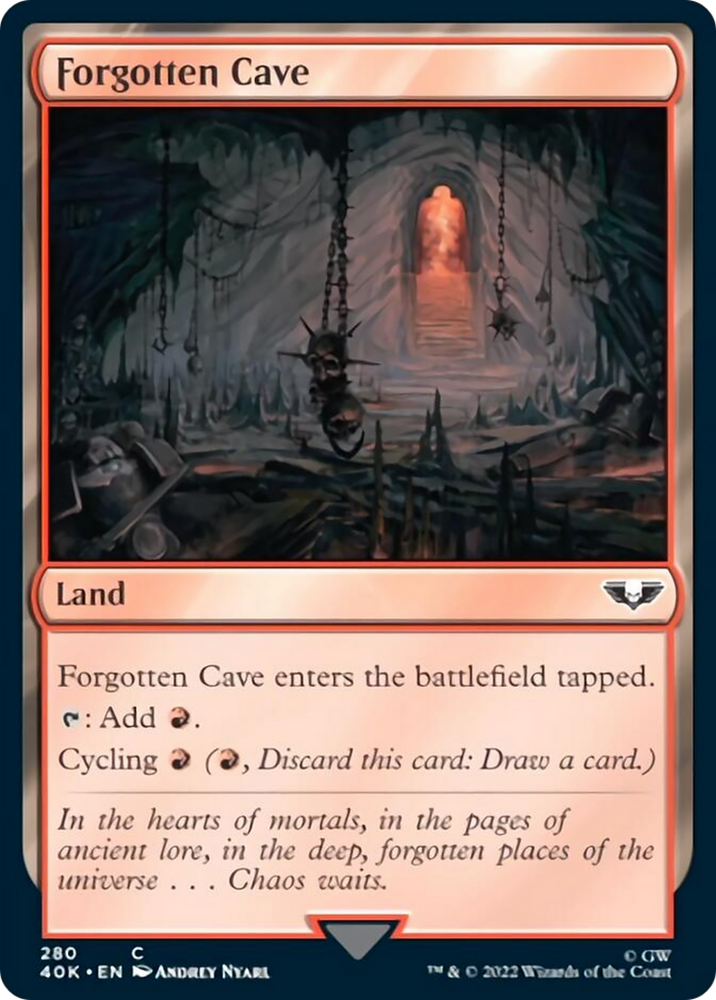 Forgotten Cave (Surge Foil) [Warhammer 40,000] Magic: The Gathering