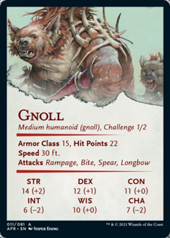 Gnoll Art Card (Gold-Stamped Signature) [Dungeons & Dragons: Adventures in the Forgotten Realms Art Series] Magic: The Gathering
