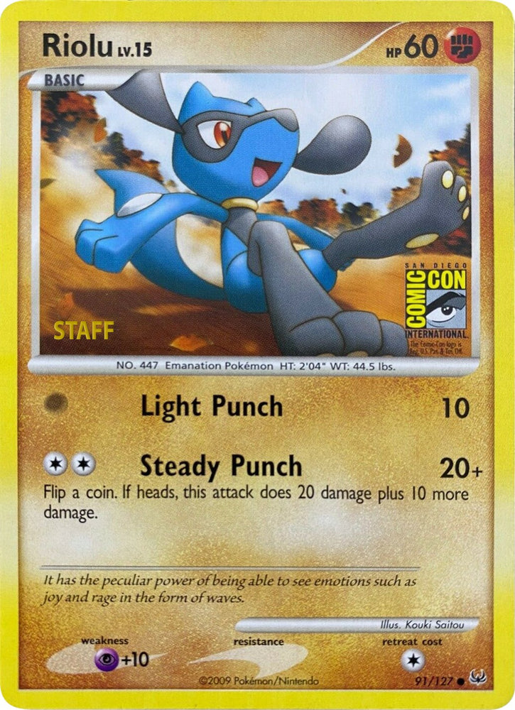 Riolu (91/127) (SDCC 2009) (Staff) [Platinum: Base Set] Pokémon