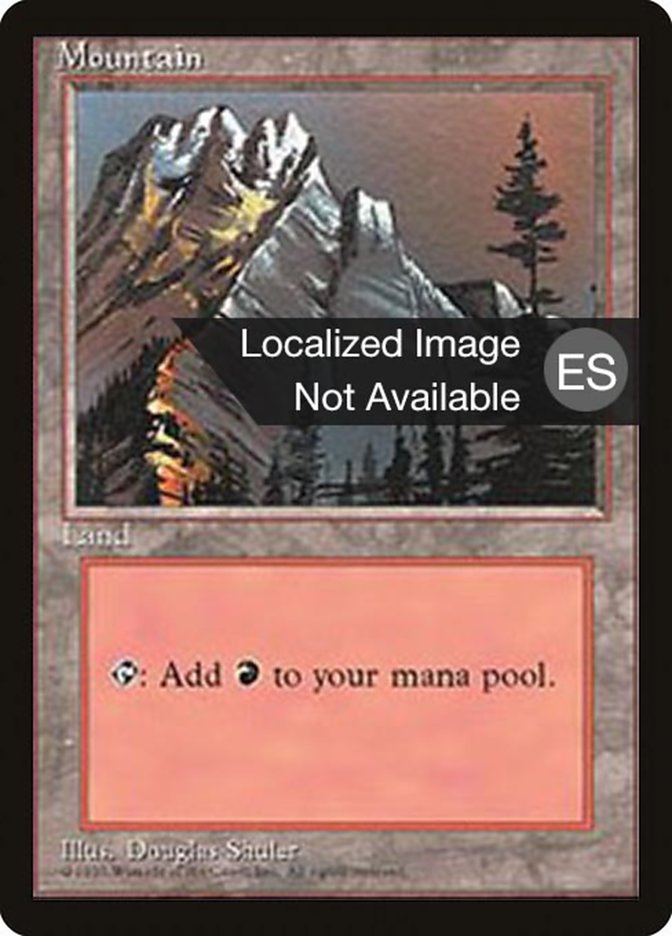 Mountain (A) [Fourth Edition (Foreign Black Border)] Magic: The Gathering