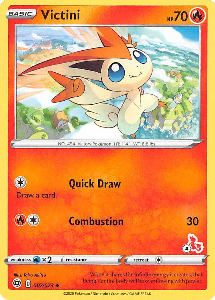Victini (007/073) (Cinderace Stamp #4) [Battle Academy 2022] Pokémon