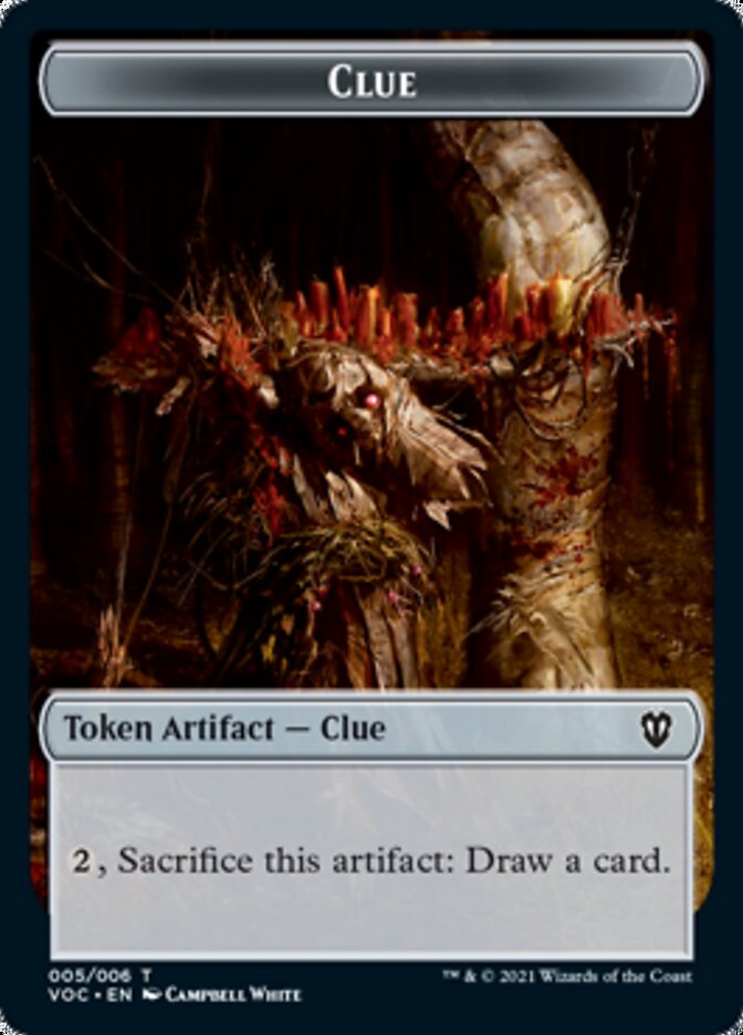 Angel // Clue Double-Sided Token [Innistrad: Crimson Vow Commander Tokens] Magic: The Gathering
