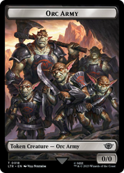 Orc Army (0018) // Food (0022) Double-Sided Token (Surge Foil) [The Lord of the Rings: Tales of Middle-Earth Tokens] Magic: The Gathering