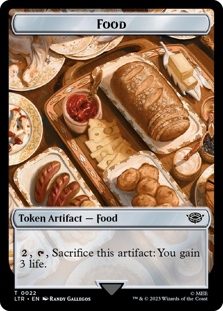 Human Soldier (0014) // Food (0022) Double-Sided Token (Surge Foil) [The Lord of the Rings: Tales of Middle-Earth Tokens] Magic: The Gathering