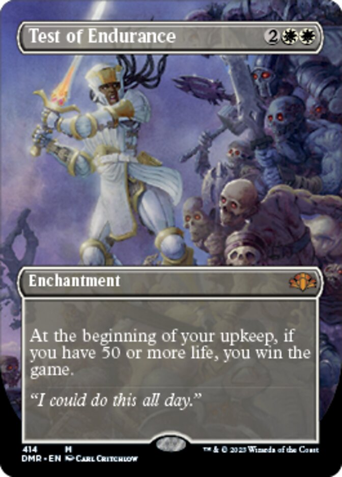 Test of Endurance (Borderless Alternate Art) [Dominaria Remastered] Magic: The Gathering
